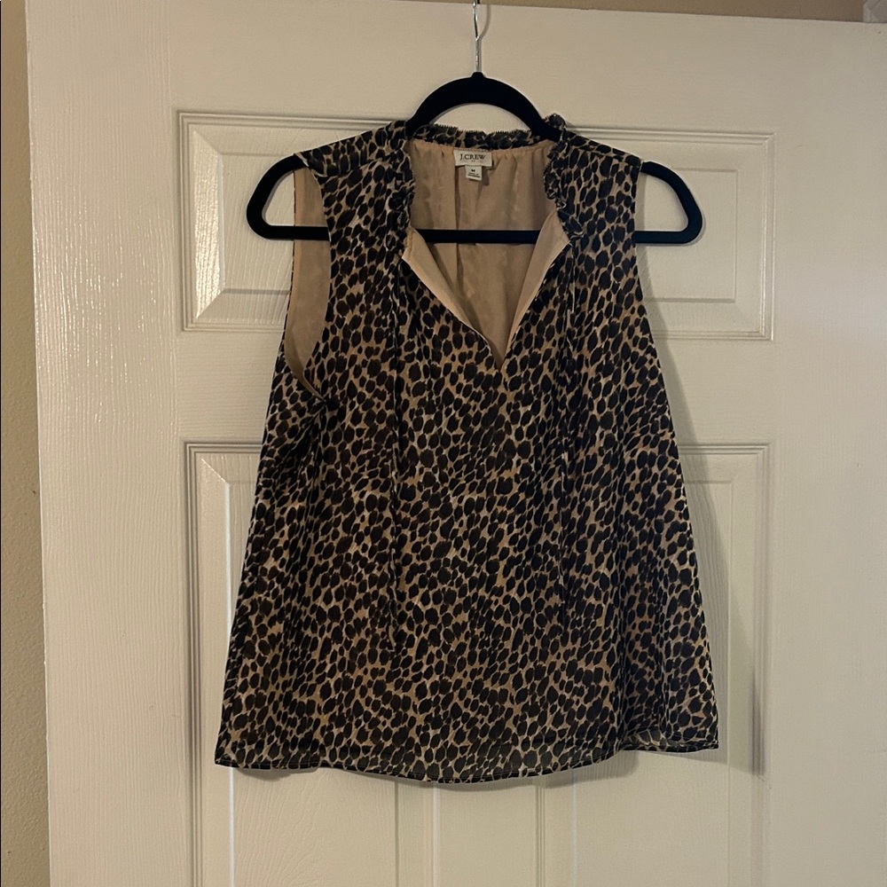 LOFT Animal Print Sleeveless Blouse